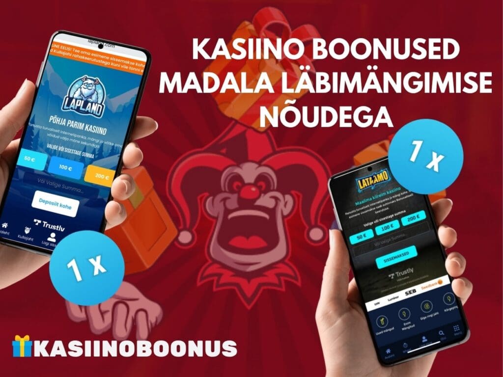 Kasiino boonused madala läbimängimise nõudega